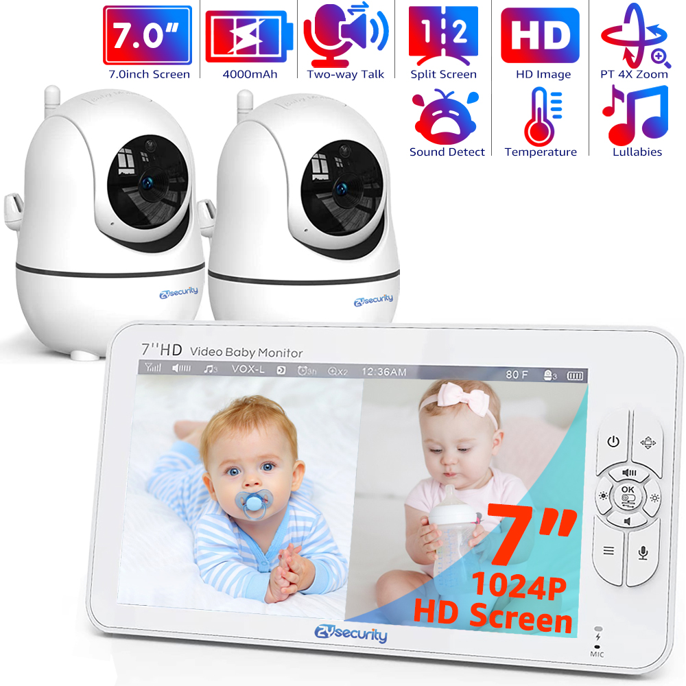 Smart Home Battery Camera - 7.0 inch Video Baby Monitor HD