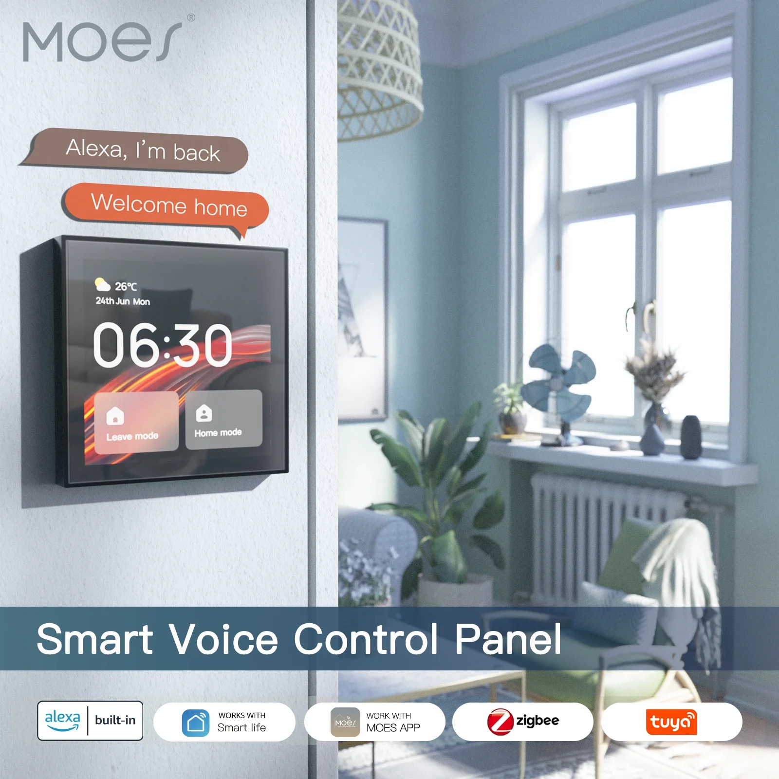 Smart Home Interior - MOES Tuya WiFi Multi-functional Touch Screen
