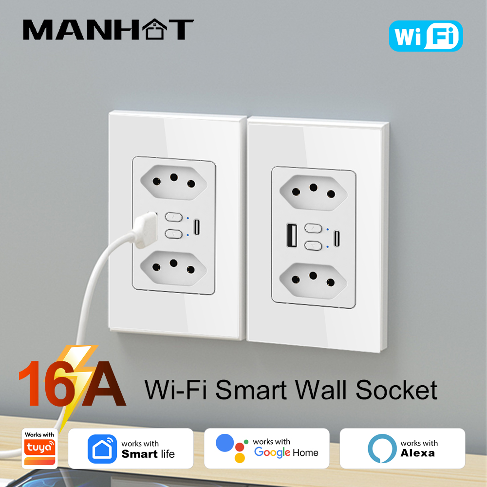 Smart Home For Living - MANHOT Wifi Smart Brazil Socket Switch