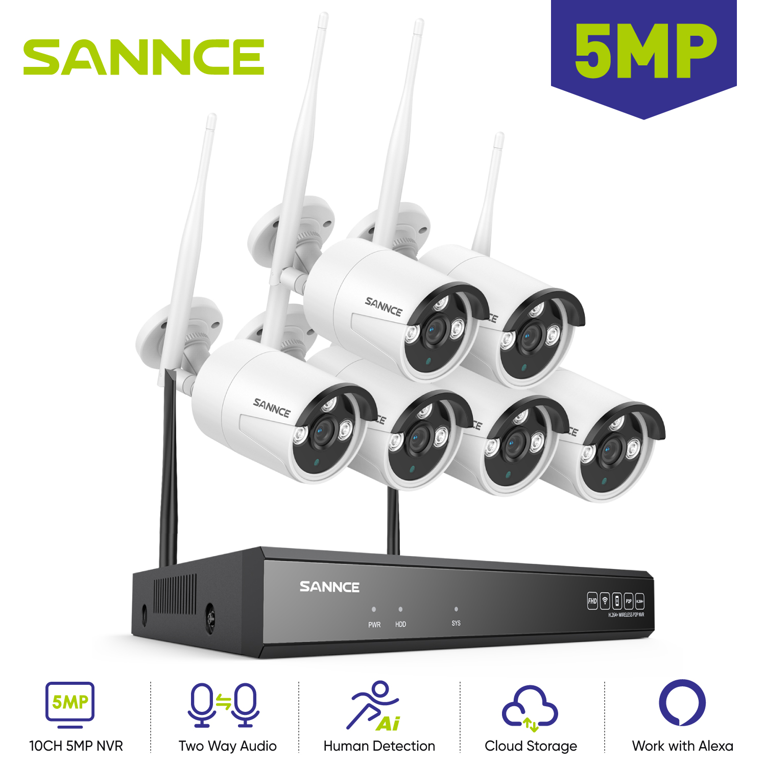 SANNCE 6PCS 5MP Wifi Camera IP - огляд і ціна Smart Home Outdoor Camera