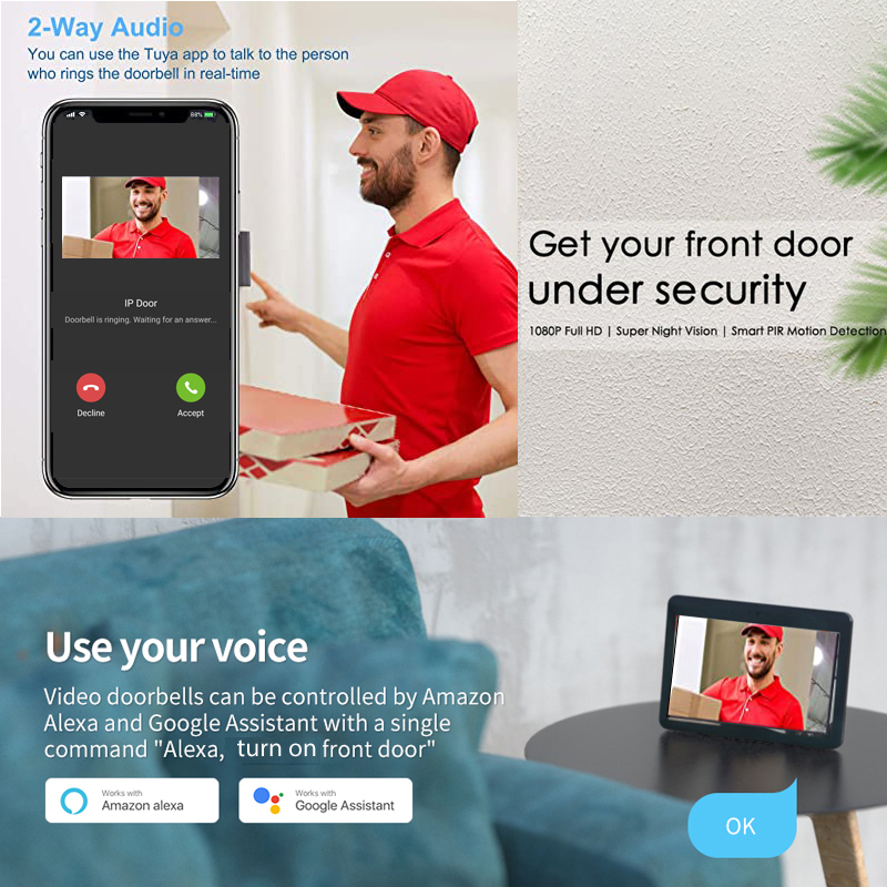 Tuya Smart 1080P Doorbell Came - огляд і ціна Smart Home Battery Camera