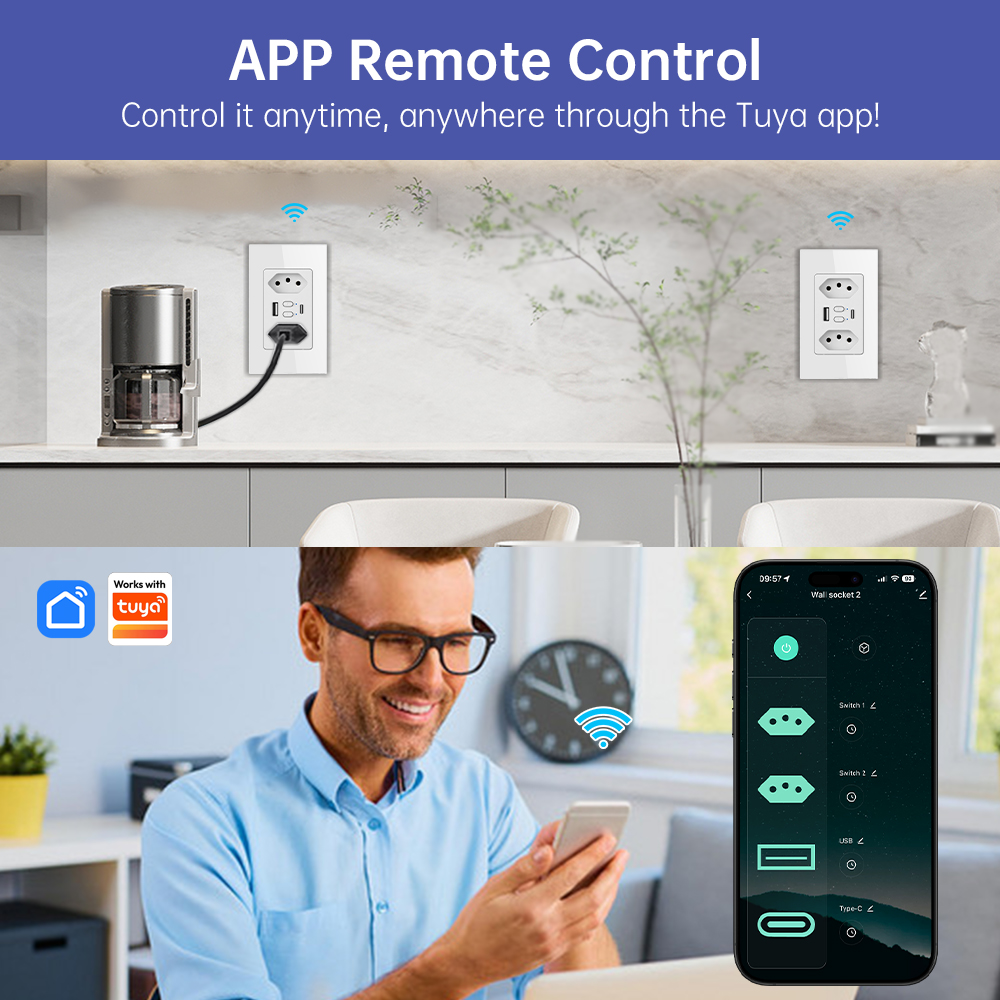 MANHOT Wifi Smart Brazil Socke - огляд і ціна Smart Home For Living
