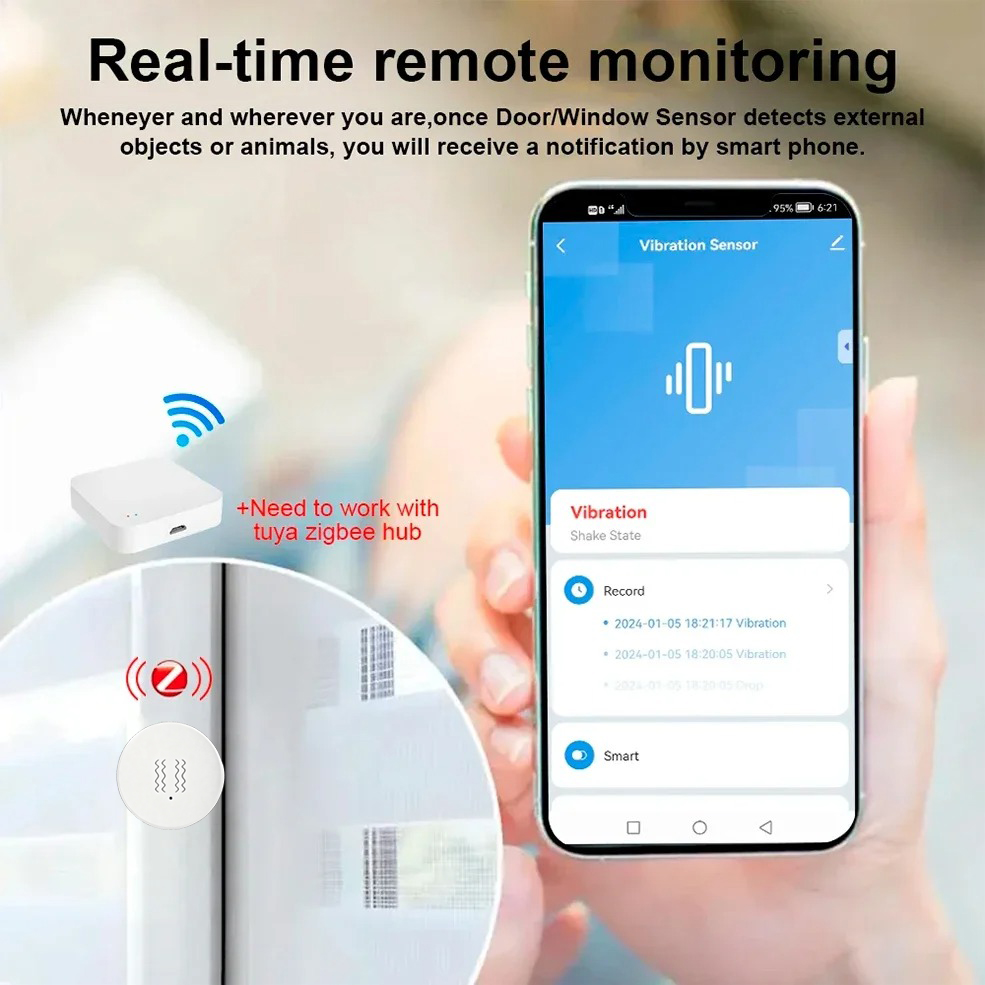 Tuya ZigBee Smart Vibration &  - огляд і ціна Smart Home Security System